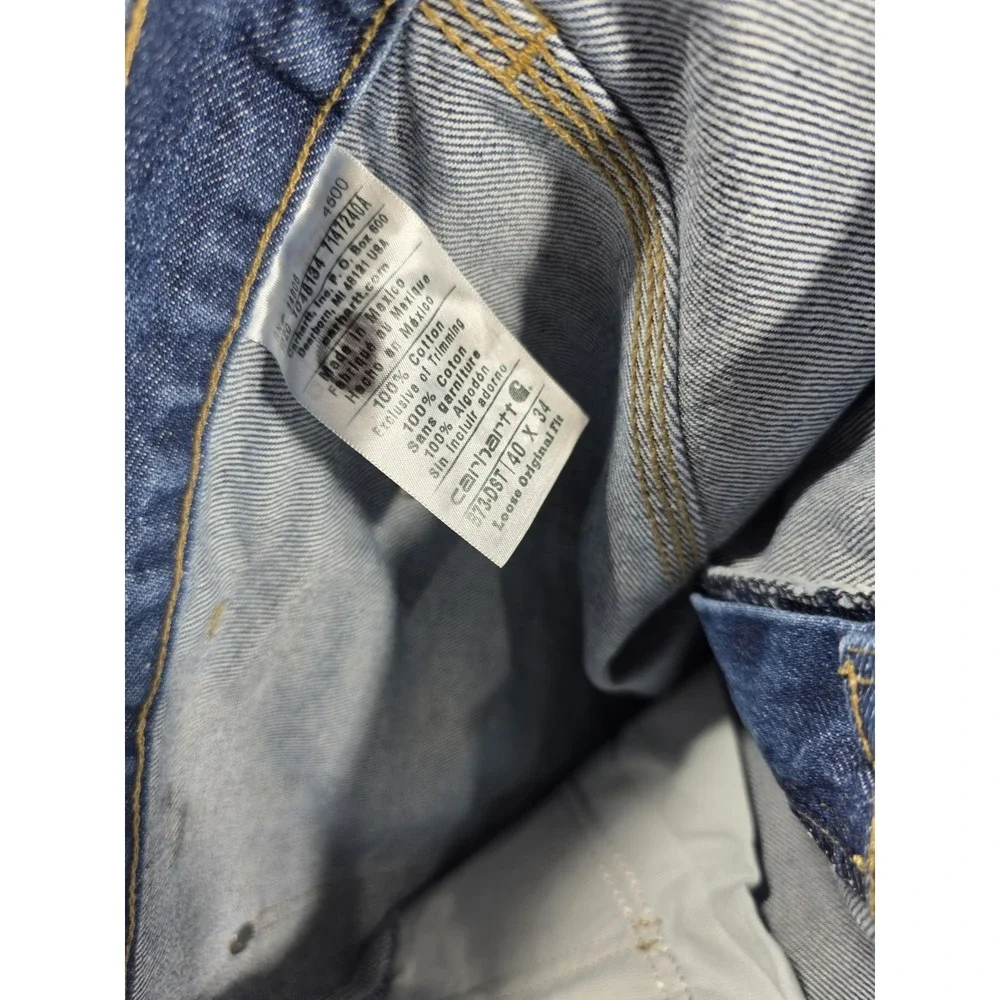 Carhartt Loose Orig. Fit Double-Front Washed Logger Dungaree Jeans B73-DST 40x34